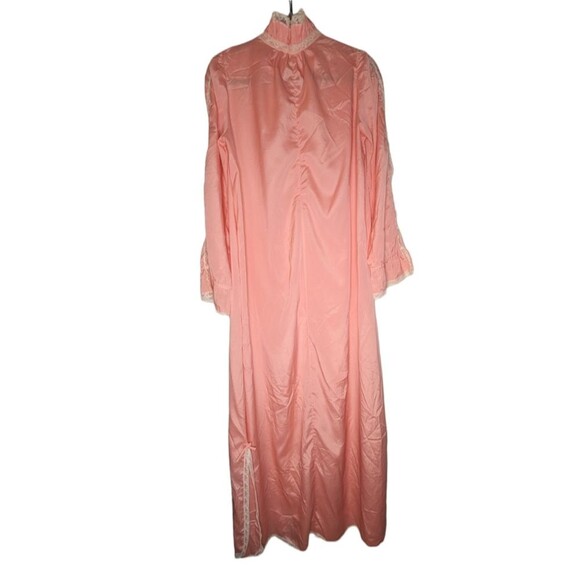 Women's Vintage Eve Stillman Lord & Taylor Peach Pink Lace Nightgown - Picture 7 of 9
